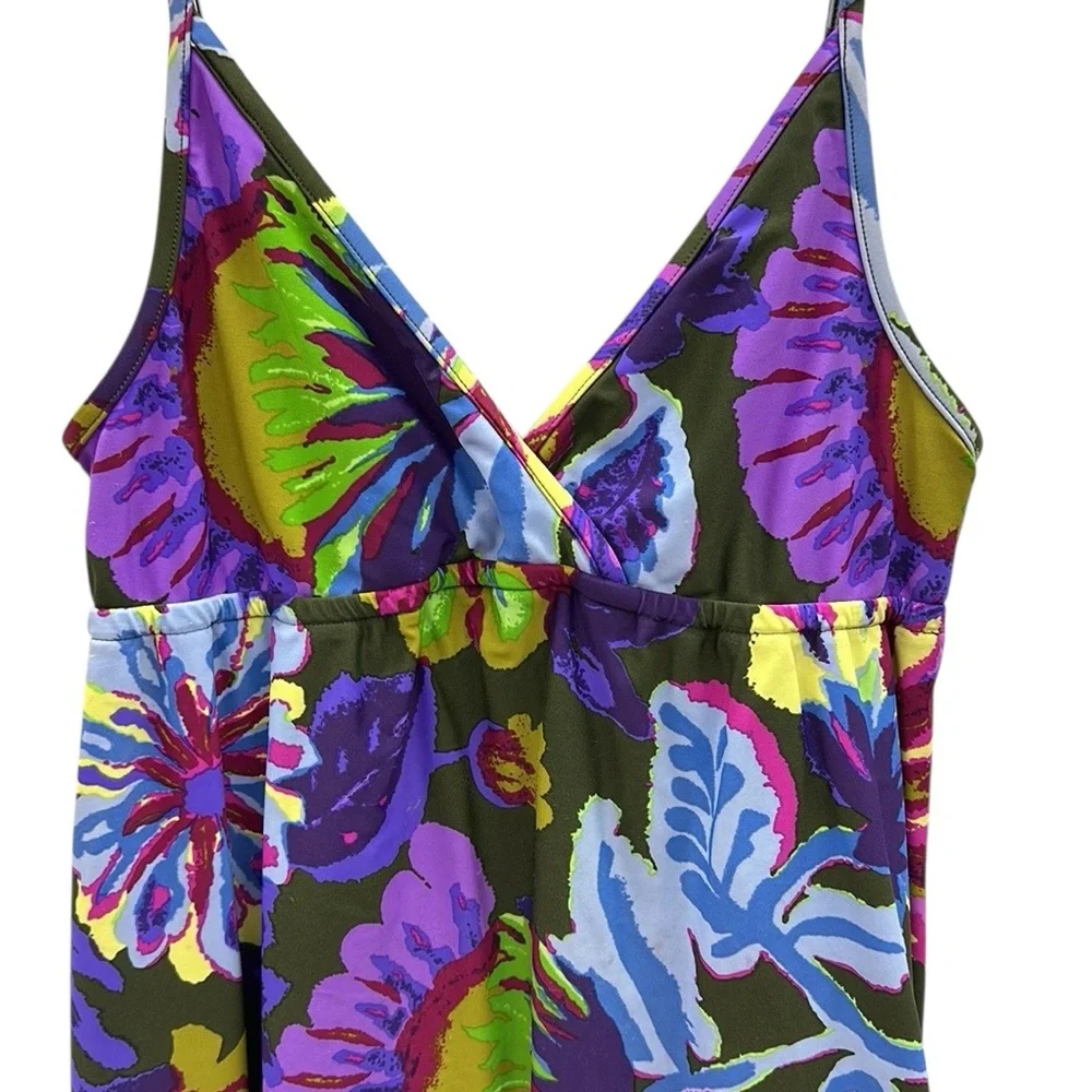 Lucky Brand Rose Label Bathing Suit Dress Floral Y2K Swim Cover Up Size XS Small - Picture 8 of 12